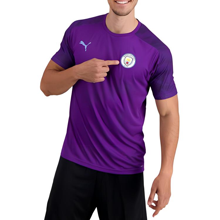 Puma Logo Print Crew Neck Short Sleeve T-Shirt Men Tops Purple 755798-23