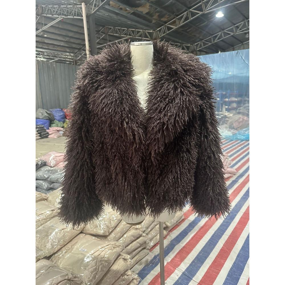 Faux Fur Long Coat Women's Stand Collar Full Sleeve Oversized Thicken Jackets Lady Warm Daily Street Outerwear