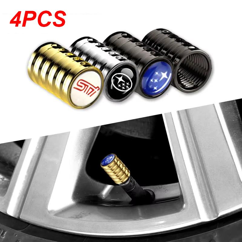 4pcs Alloy Car Tire Valve Caps Wheel Stem Dustproof Covers for Subaru STI XV WRC WRX BRZ FORESTER IMPREZA LEGACY OUTBACK LEVORG siu2