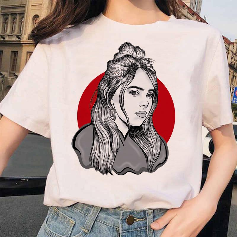 

Футболка Billie Eilish Harajuku женская I Am A Bad Guy Ullzang Graphic T-Shirt Aesthetic L