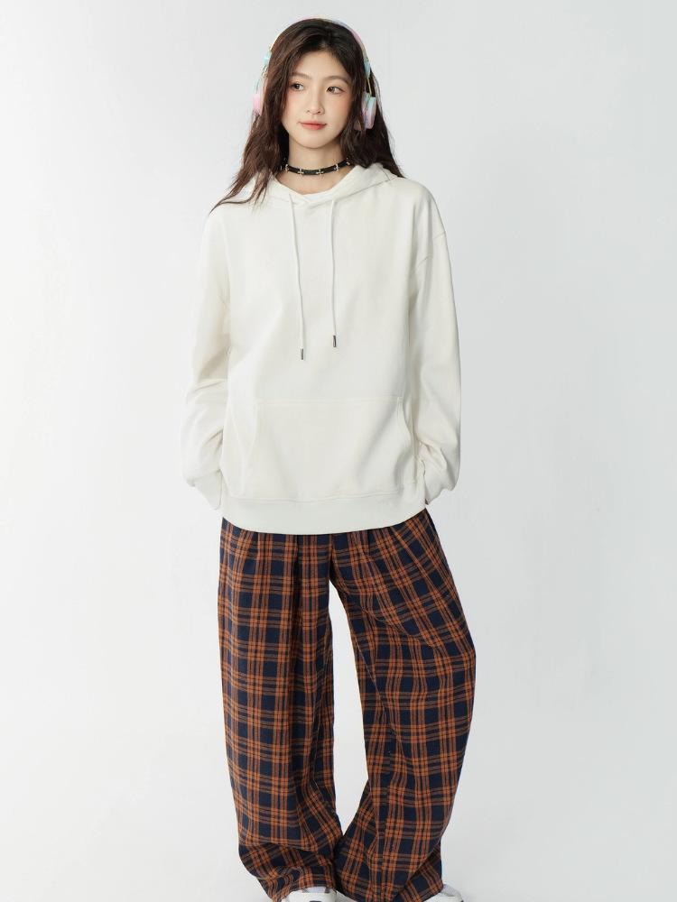 2025 Unisex Solid Color Hooded Sweatshirt - Comfortable Loose Drop Shoulder Style
