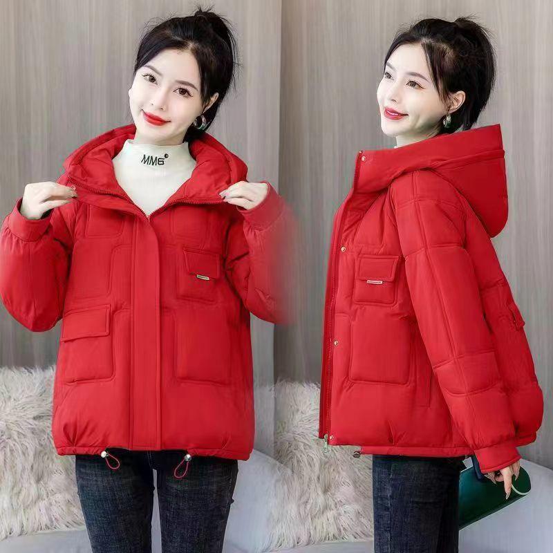 New Autumn and Winter Fashion Candy Color Cotton-padded Clothes Women's Korean Version Short Loose Hooded Student Cotton-padded Jacket Warm Jacket