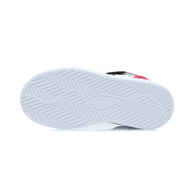 Li Ning Velcro Soft Comfortable Non-Slip Wear-Resistant Low-Top Kids Skate Shoes Kids skate shoes Black Red YKNR112-5