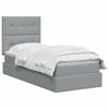 Storage Bed with Mattress Light Grey 90 X 200 Cm Fabric
