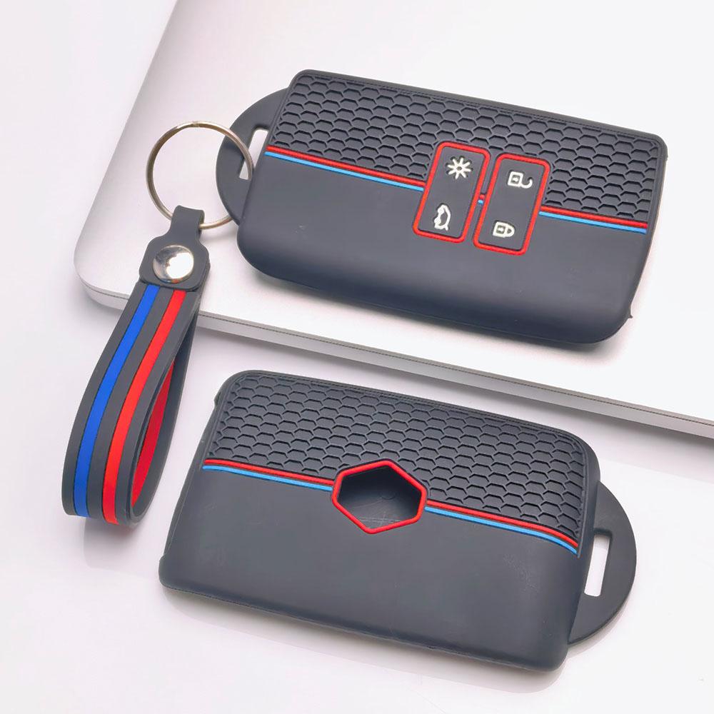 Key Fob Cover for Renault Koleos Kadjar Arkana Clio Megane Captur Zoe Scenic with Keychain Anti-Scratch Guard Shockproof Protection