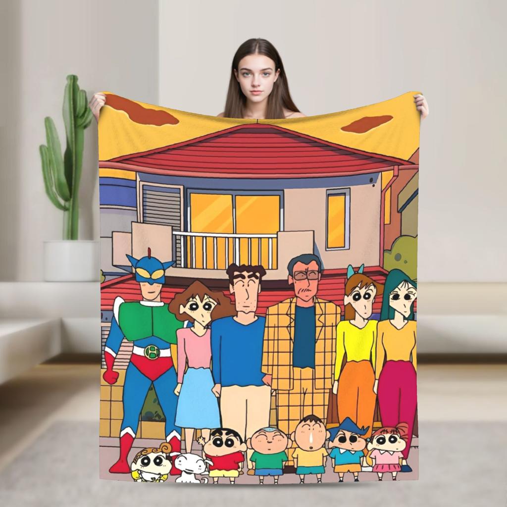 Crayon Shin chan Cartoon Decke Flanell Frühling Herbst Multifunktion Super Weich Überwurfdecken für Sofa Auto Bettwäsche Überwürfe