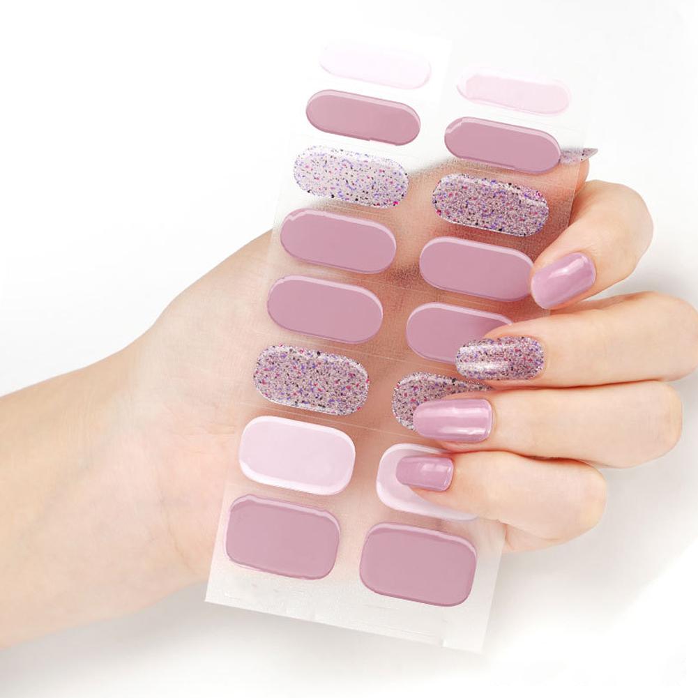 Nail Polish Novidades Designer Women Salon Nail Decals Sticker Pure Solid Tips Nail Self Set Co K7H2