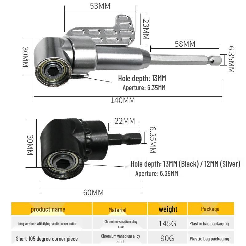 105° Right Angle Electric Drill Screwdriver Extension Tool