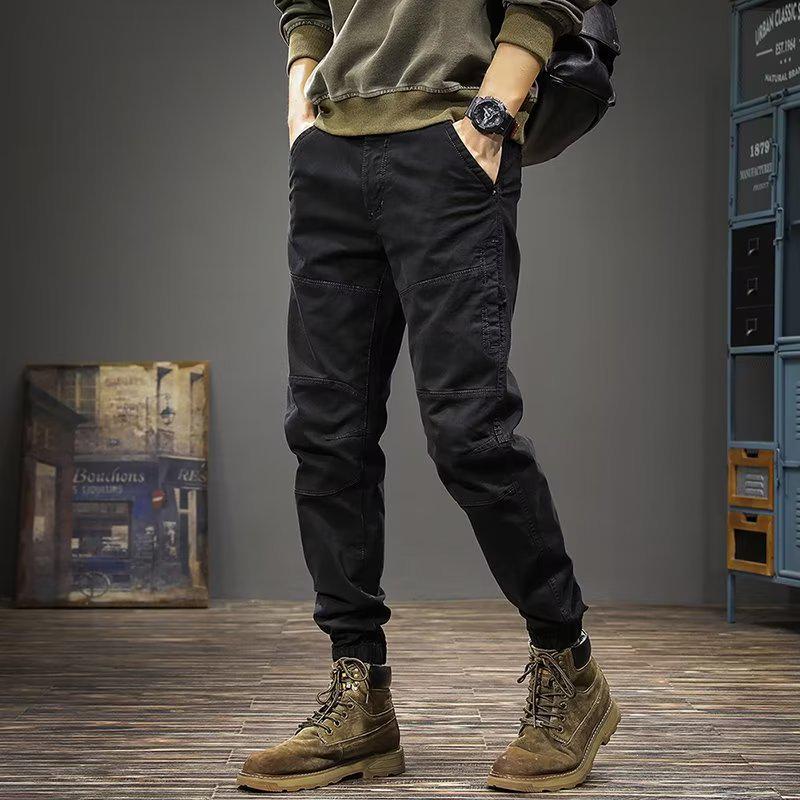 Men's Retro Spring/Autumn Loose Cuffed Casual Overalls