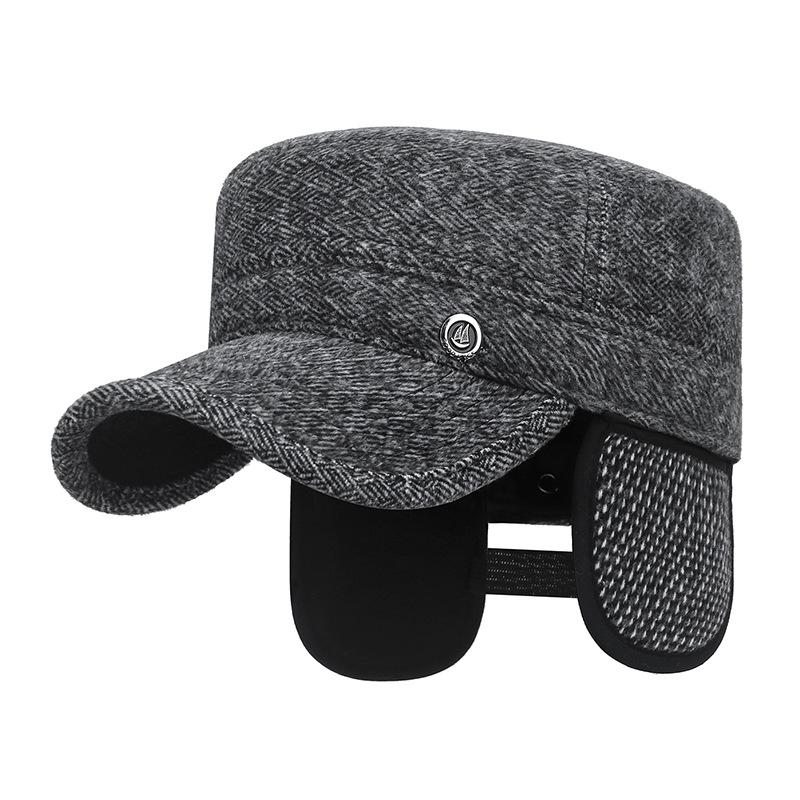 Northwood Winter Men's Outdoor Cold Proof Warm Flat Top Hats Thicken Ear Protection Flat Top Cap Cotton Trucker Hat