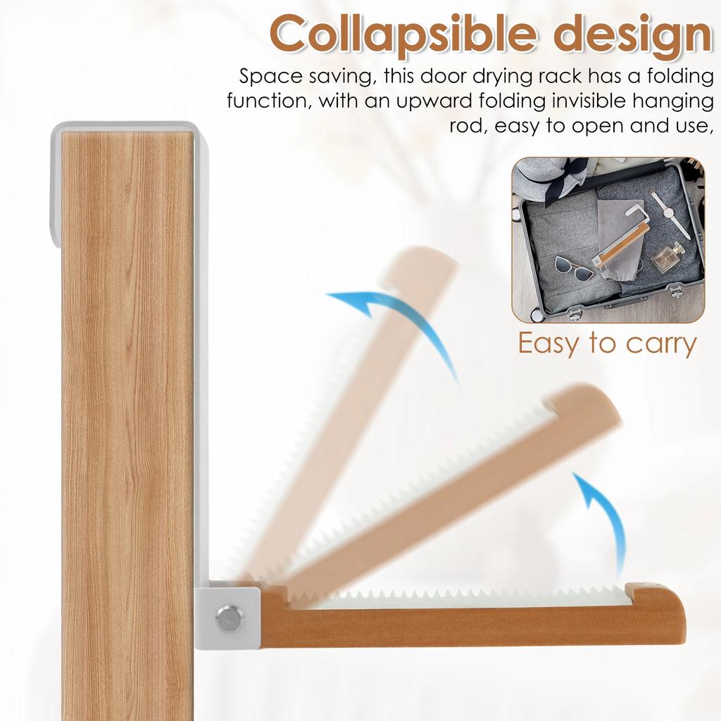 2 Stück Über-Tür-Hänger Faltbarer Wäscheständer Platzsparend Tragbar Über-Tür-Wäscheständer für Schrank Wäsche