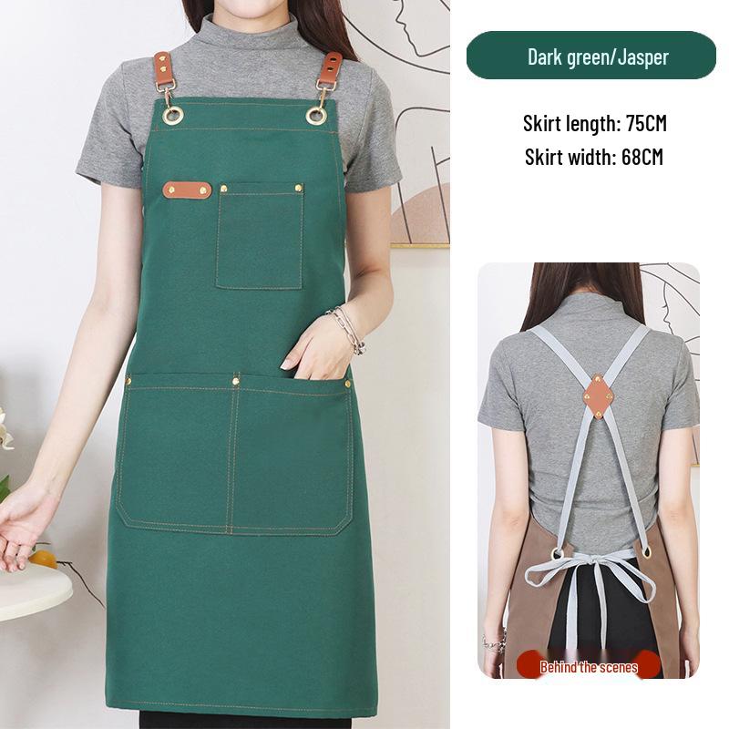 Waterproof & Oil-proof Canvas Kitchen Apron with Custom Logo