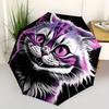 1pc Purple Cat Automatic Open/close Umbrella, 8-Rib sturdy structure, Portable Travel Umbrella, Parties, Everyday Use, Outdoor Accessory, Ar