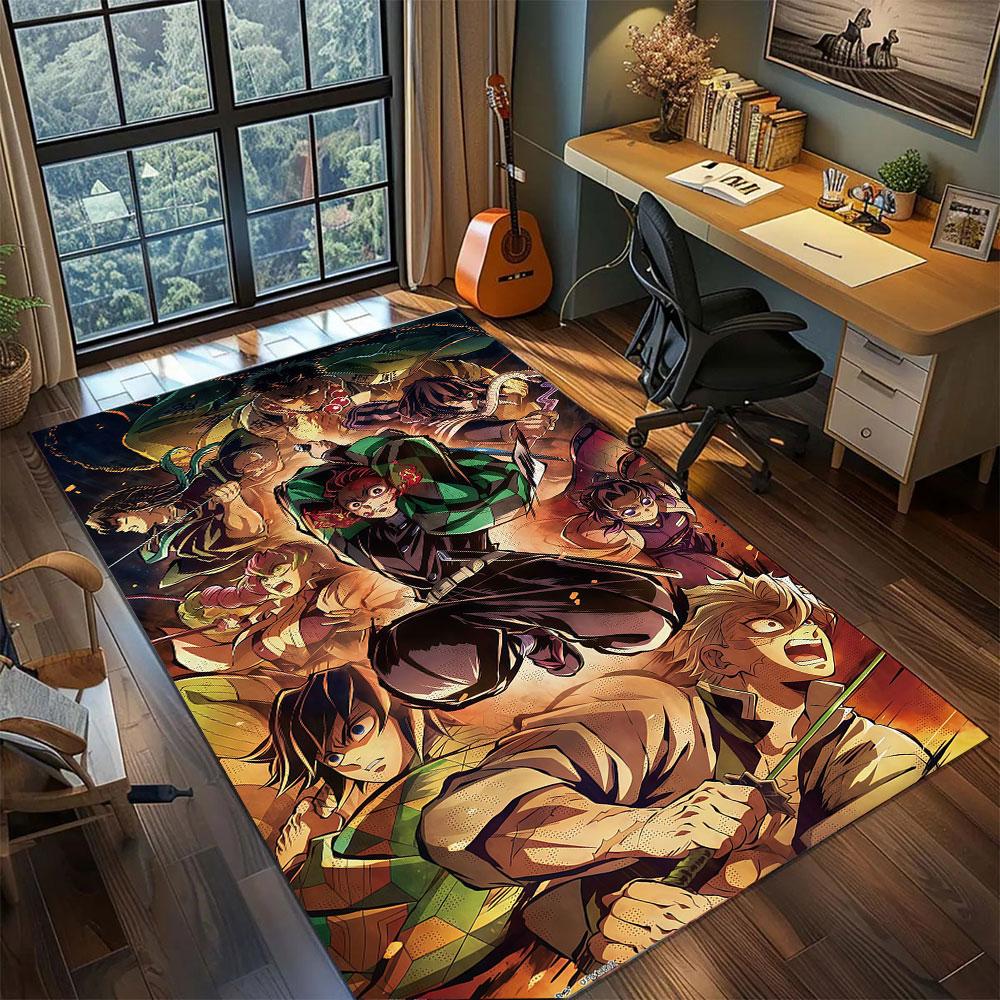 

Tanjiro Water Breathing Carpet for Living Room Bedroom Home Decor Cool Movie Mat Play Floor Mat 60x90cm