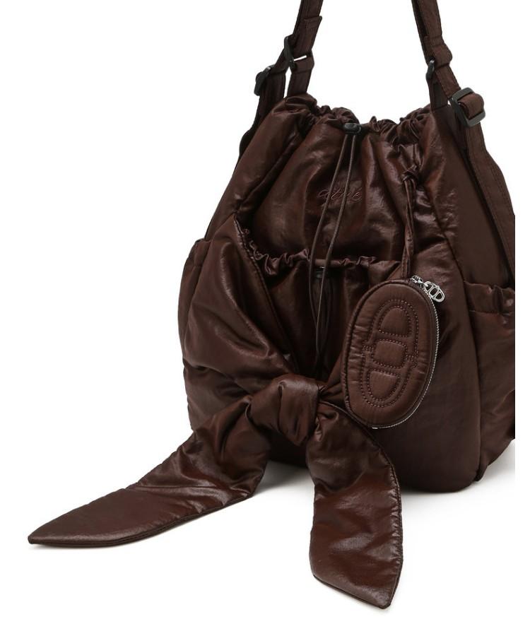 Athe Vanessabruno [Ruban] Brown Dupeskin Ribbon Backpack And Shoulder Bag S Aaba6E917W2