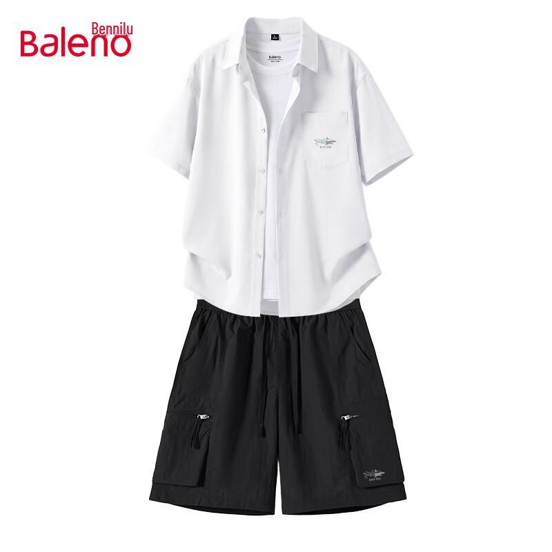 Baleno Men s Summer Casual T-Shirt & Workwear Shorts Set M
