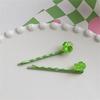 Creative Green Hair Pins Hair Clip for Girls Kid Barrettes Sparkling Clovers Handmade Hairpins Lovely Hairpin