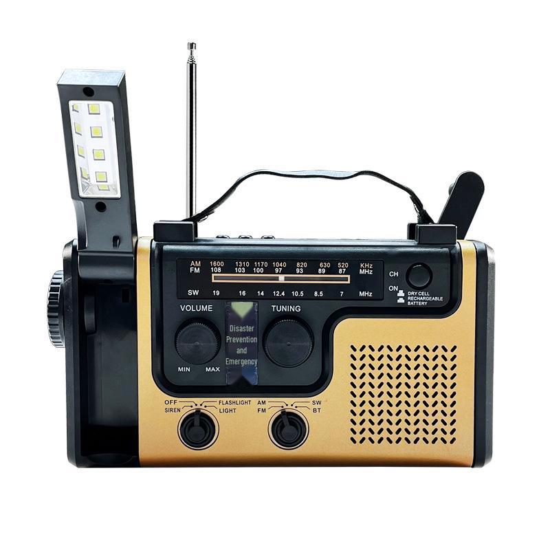 Portable Hand-Crank & Solar Emergency Radio with Multifunctional Lighting for Disaster Preparedness