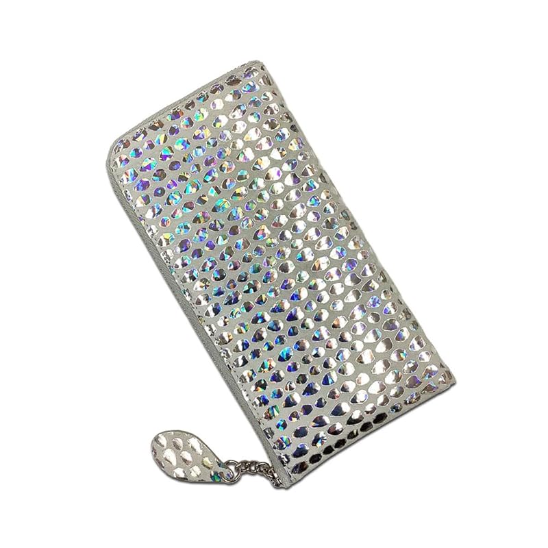 

[HARUBE] small short short compact L-shape fastener wallet pigskin suede Thin large capacity long wallet ladies Yuzen dyeing Kyoto Naniwaya # 86-572 /