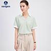 Women's Striped Color-Block Short-Sleeve Blouse