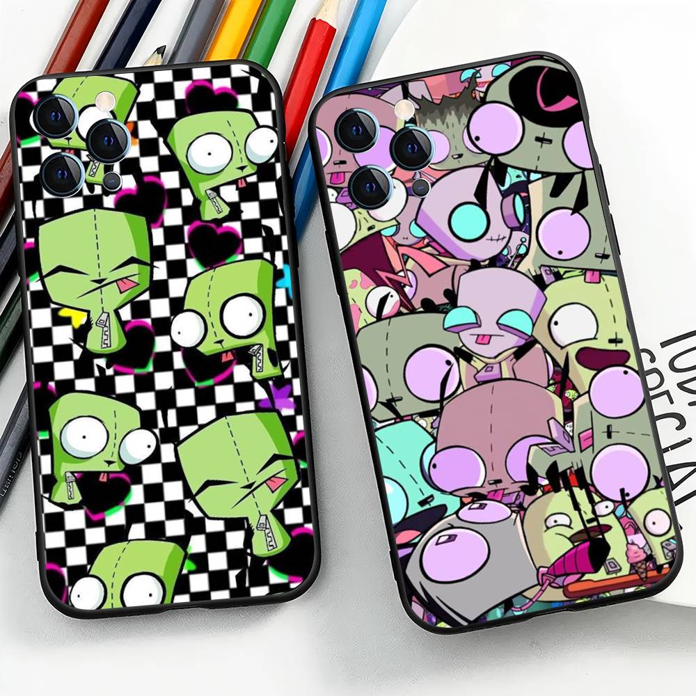 i-Invader Zim cartoon For Iphone 17 Air 16 Pro Max 15 14 13 Full Cover Anti-Shock MagSafe Cover