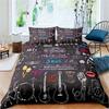 3D Rock Music Themed Guitar Colorful Duvet Cover Fire And Water Bedding Set Modern Gorgeous Microfiber Polyester For Boy Gifts