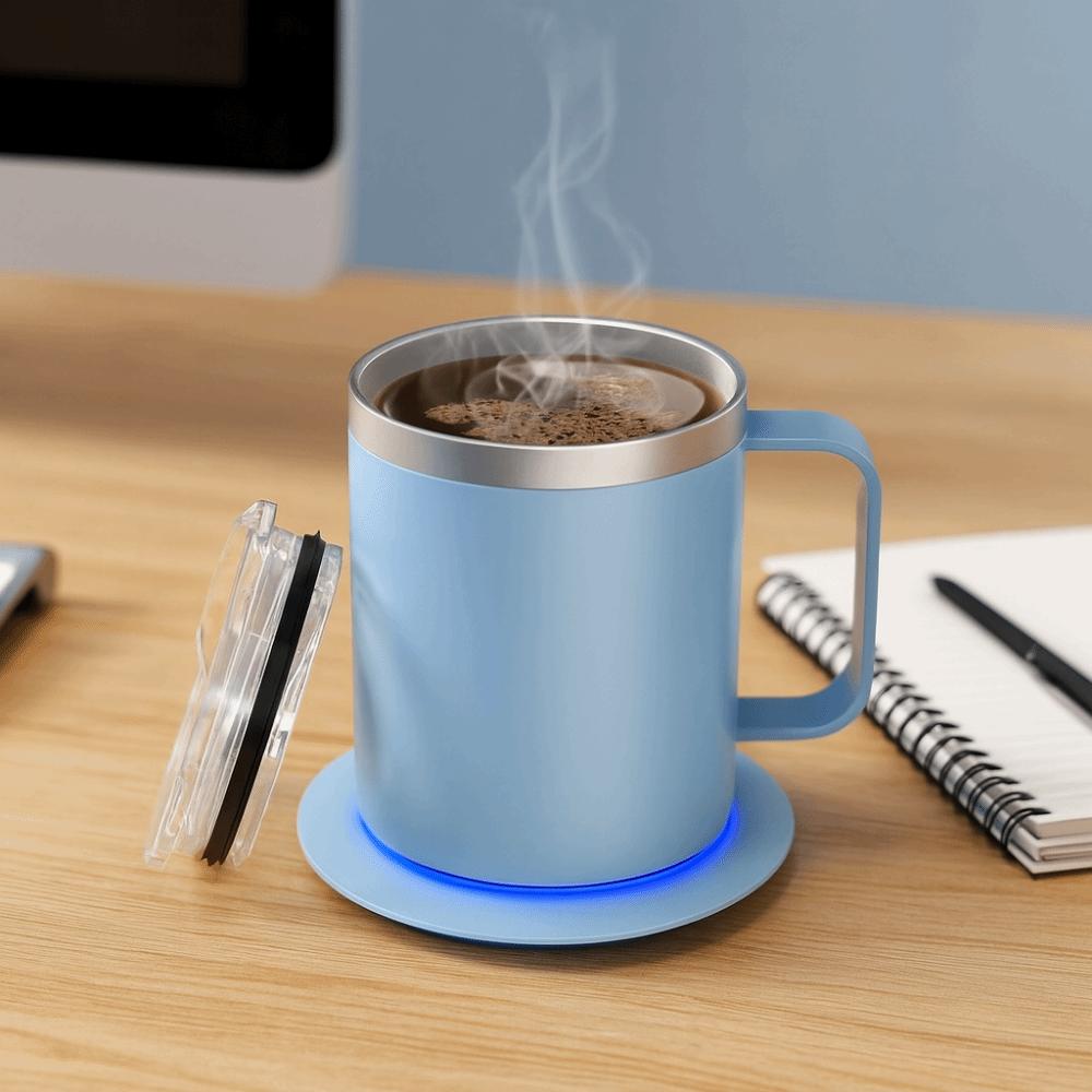 USB Powered Self-Heating Coffee Mug with Lid Thermal Coffee Mug Travel