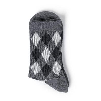 Women's Argyle Check Pattern Socks Gray HM-67-WBT