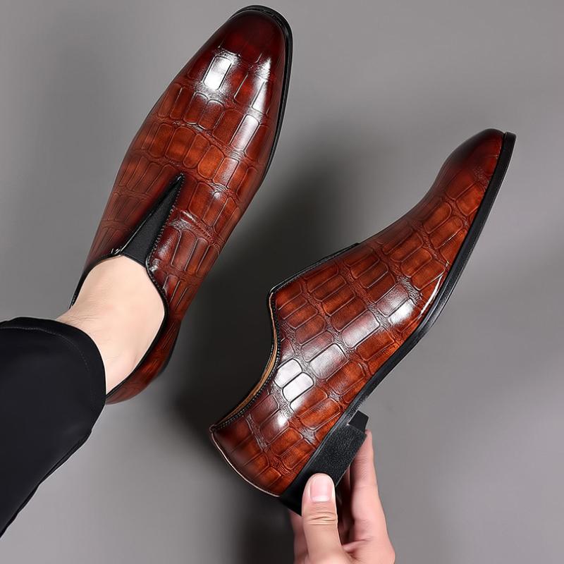 Fashion New Grid Men's Dress Shoes Designer Men Loafers Italian Brand Luxury Wedding Shoes Fashion Party for Men Oxford Shoes