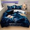 3-teiliges Wednesday Addams Bettwäsche-Set, 1 Bettbezug + 2 Kissenbezüge (Kein Einsatz), Hochauflösender Druck, Set für Zuhause & Wohnheim yy251208026