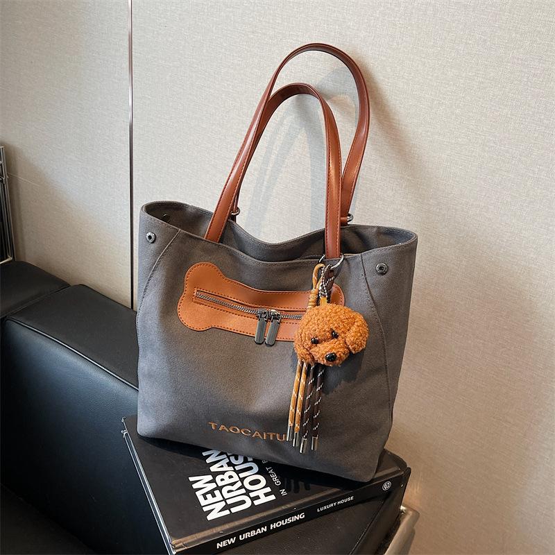 Canvas bag women's large-capacity new summer versatile shoulder tote bag multi-functional casual backpack