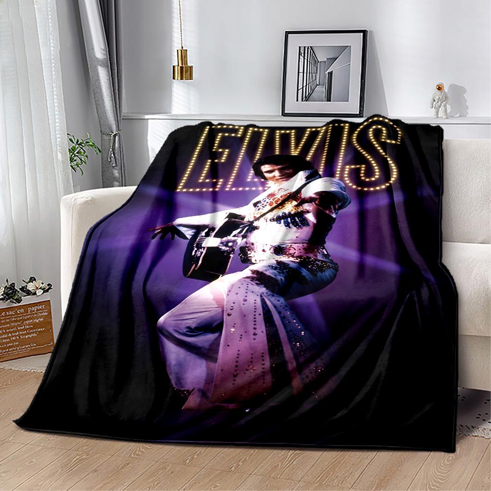 Elvis Presley Guitar Performance Blanket Ultra-Soft Perfect for Couch Bed Picnics for All Seasons Stylish Decor Gift for Travel Home Birthdays