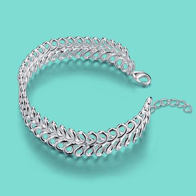 New Women's 925 Sterling Silver Bracelet Creative Open Design Mesh Bangle Free Adjustment Party Charm Jewelry Gift