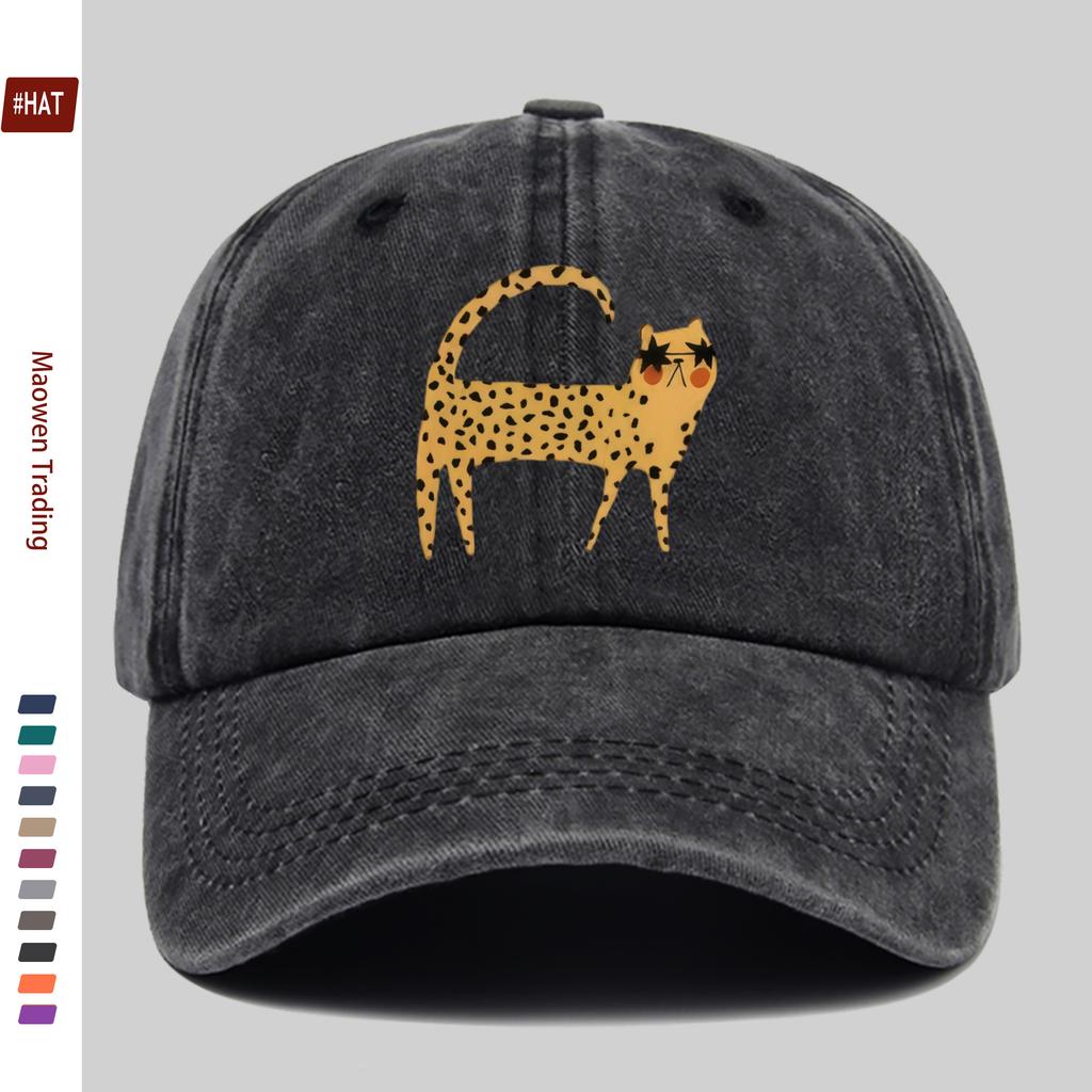 Pc Leopard Print Cute Animal Pattern Baseball Cap Fashionable Design Sun Hat Comfortable Lightweight Trucker Hat Adjustable