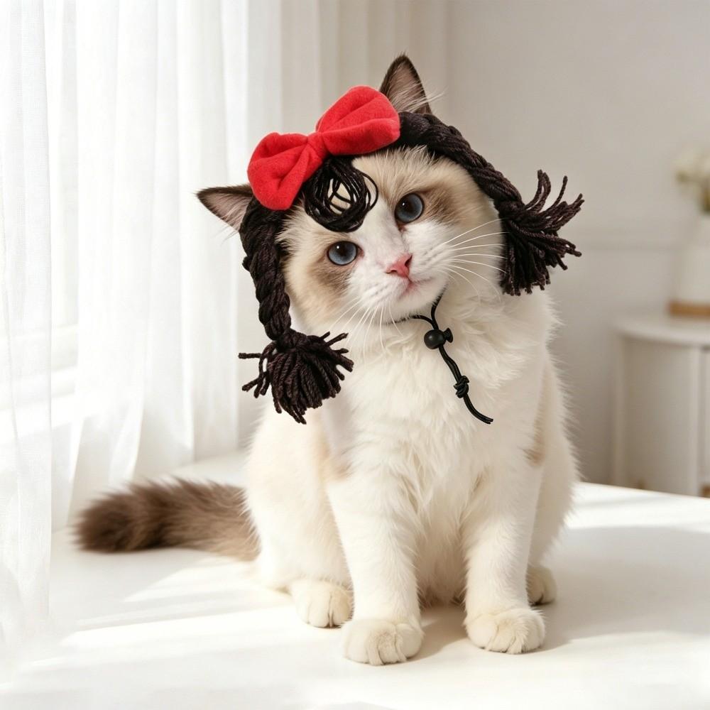 Decorative Cat Wig Funny Pet Costume Decorative Accessory Dog Wig  Daily Styling
