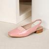 Slingback Heels for Women Square Closed Toe Chunky Heel Pumps Office Wedding Party Dress Shoes Women's Casual Slip On Low Block Heeled Summer Sandals