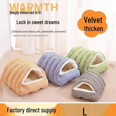 Nido Cálido para Mascotas para Todas las Estaciones: Cama cerrada y lavable para gatos y perros