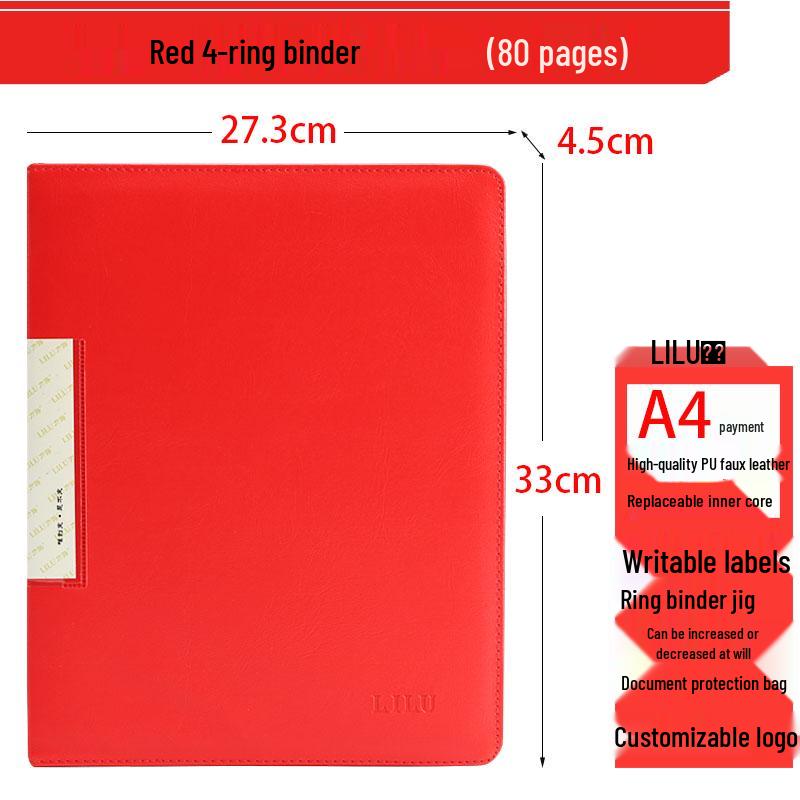 Transparent A4 Ring Binder: Black, Punchable, Photo Album, Contract Archive Folder