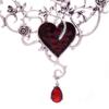 "Roses feed on the heart" New Style Gothic Punk Red Necklace Halloween Rose Necklace