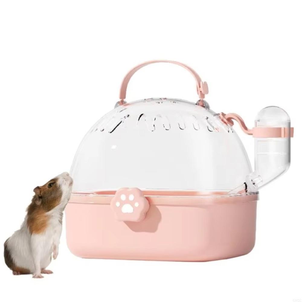 Transparent Hamster Cage Breathable Travel Pet Cage Sturdy Pet Carriers Cage Outdoor