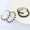 Women Faux Pearl Inlaid Large Circle Statement Hoop Earrings Jewelry
