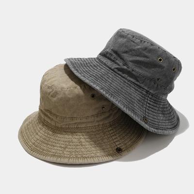 Ldslyjr  Cotton Solid Bucket Hat Outdoor Fisherman Travel Sun Cap For Men And Women 19