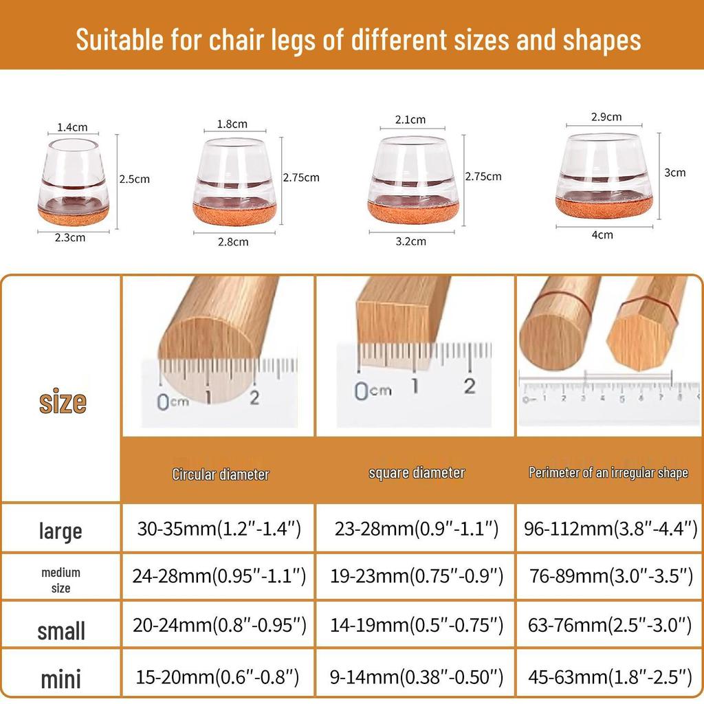 Silicone Chair and Table Leg Covers - Silent, Non-Slip Protection for Furniture