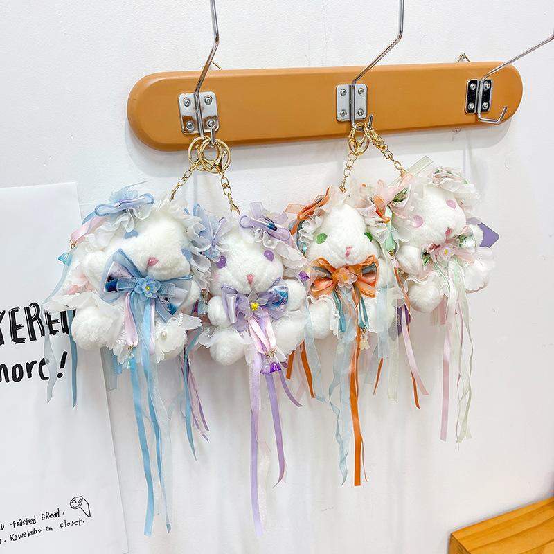 Super Cute Lolita Rabbit Plush Pendant for Best Friend Birthday Gift Sakura Rabbit Confession Doll Backpack Hanging Decoration