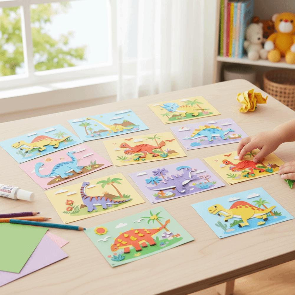 Children Toys Cartoon EVA Foam Sticker 3D Reusable Montessori Educational Toys Safe Material Funny Kindergarten Toys Boys Girls