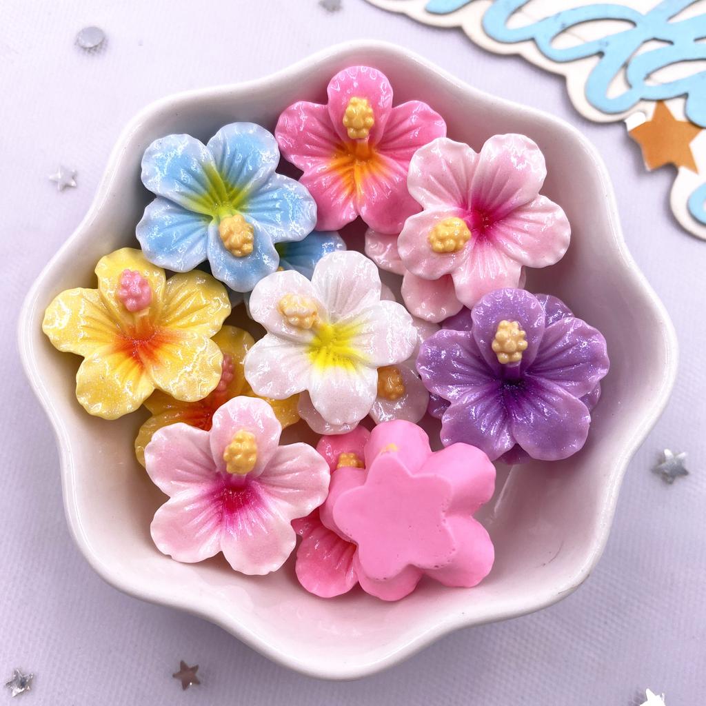 20 PZ Resina Kawaii 3D Colorato Dipinto Fiori di Pesco Flatback Fiore Pietra Scrapbook Figurine Fai da Te Fiocco Decor Accessori Artigianato