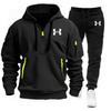2025 Men's Fleece Hooded Jacket with Zipper and Printed Logo - Autumn/Winter Casual Sweatshirt