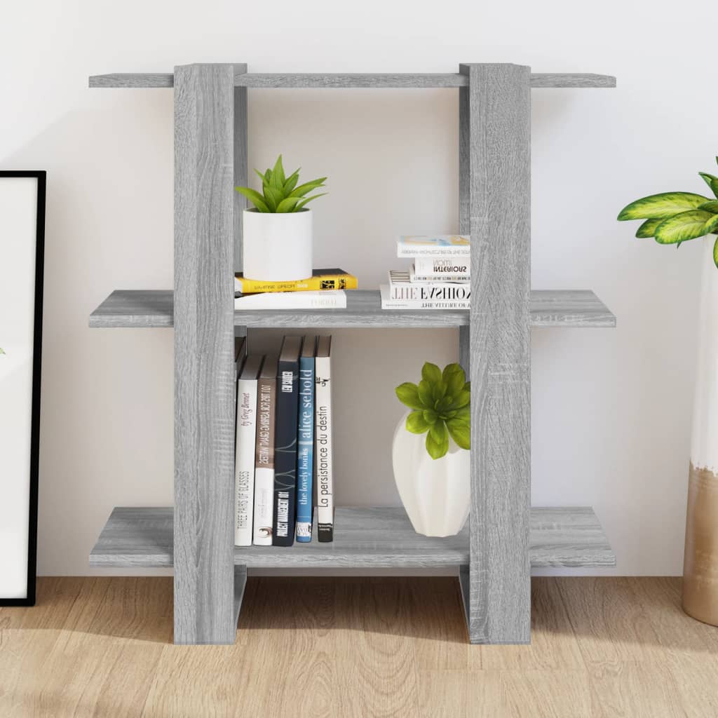 Bookshelf Room Divider Gray Sonoma 80 X 30 X 87 Cm