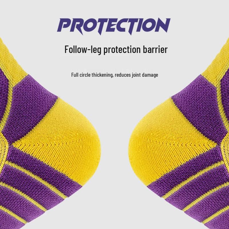 Men's Elite Basketball Socks - Long Tube, Sweat-Absorbent, Odor-Resistant, Thick Towel Bottom, Professional Sports Socks