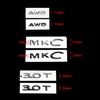 1PCS ABS Black Silver Badge Decoration for L/incoln MKC MKX MKZ AWD 2.0T 2.0H 2.3T 2.7T 3.0T Letters Badge Trunk Sticker Accessory Part
